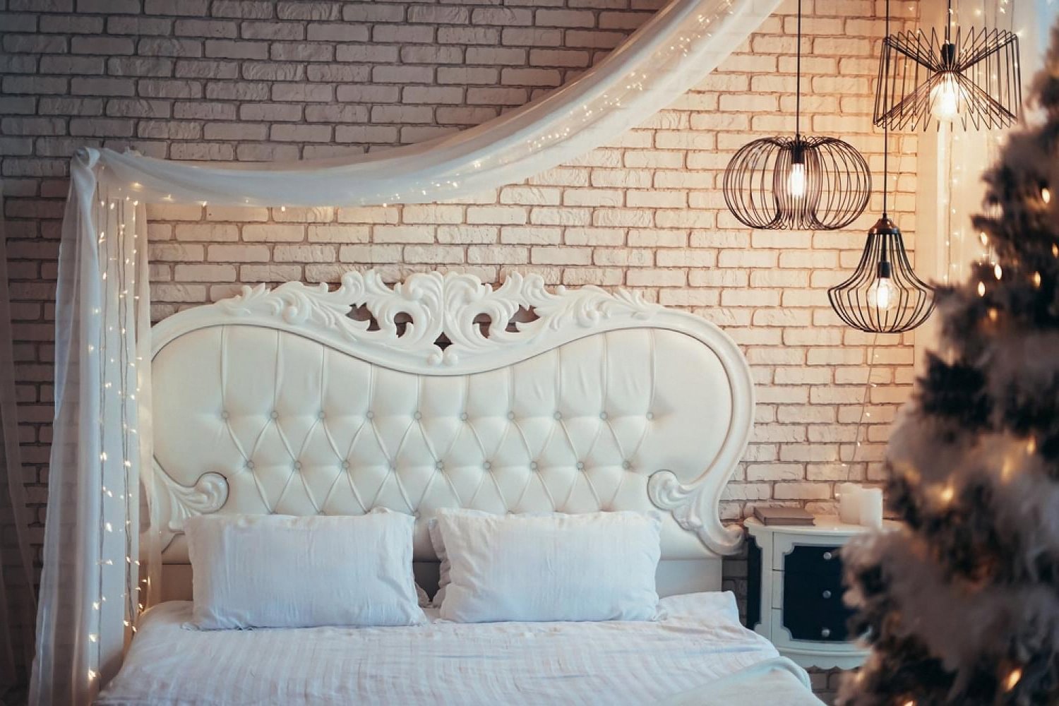 Stylish hotel guest room with smart lighting and ambient decor